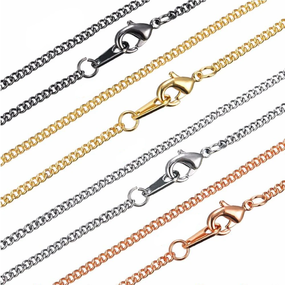 20Pcs/Lot  45-80cm Link Chain Necklace For Pendant With Lobster Wholesale Jewelry Findings