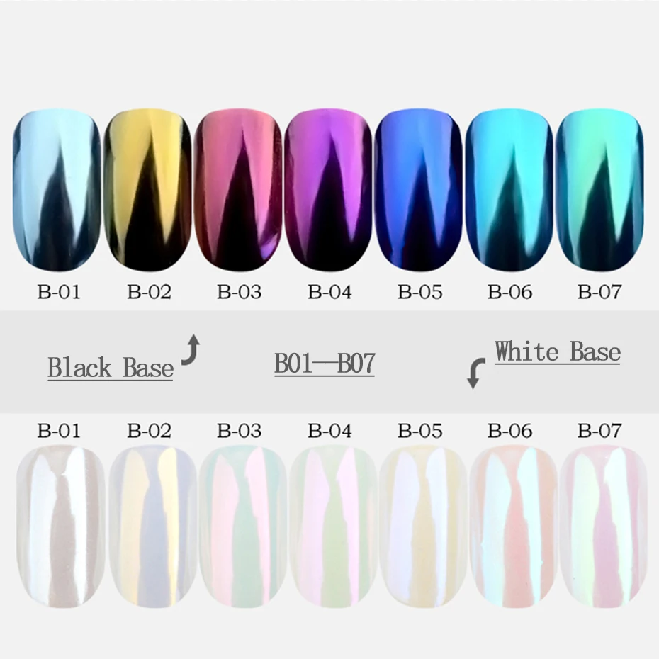 Shimmer Aurora Pearl Nail Glitter Powder Neon Mermaid Rubbing Dust Nail Chrome Mirror Pigment Holographic Nail Polish LEB01-07