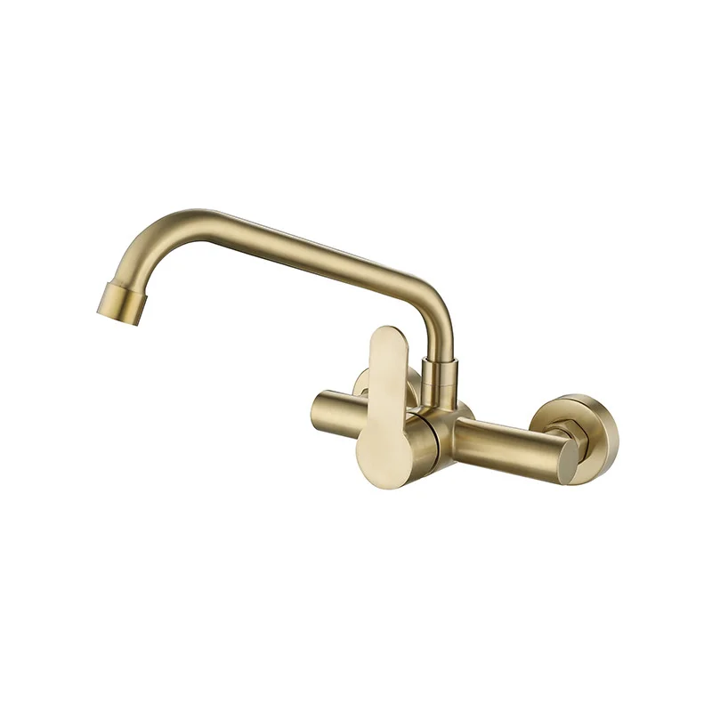 Gold Kitchen Sink Faucets, 304 Stainless Steel Mixer ,Hot and Cold, Single Handle, Wall Mounted, Rotating Balcony, Mop Pool Taps