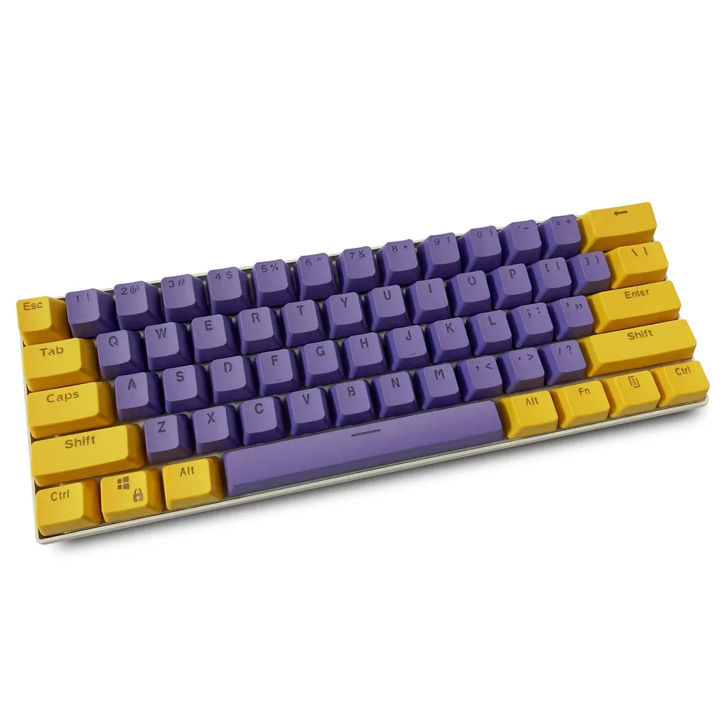 

Yellow purple keycaps61 keycaps, PBT keycaps, backlit two-color mechanical keyboard keycaps GH60 / RK61 / ALT61 / Annie / keyboa