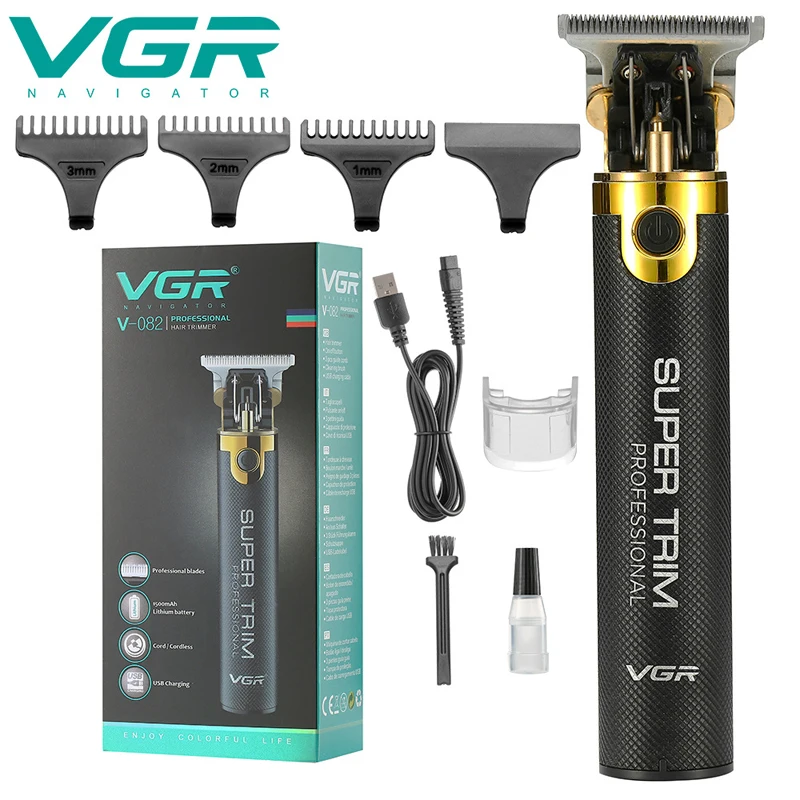 VGR Electric Trimmer For Men Professional Hair Clipper Engraving Craft  Barber Hair Cutting Machine V-082