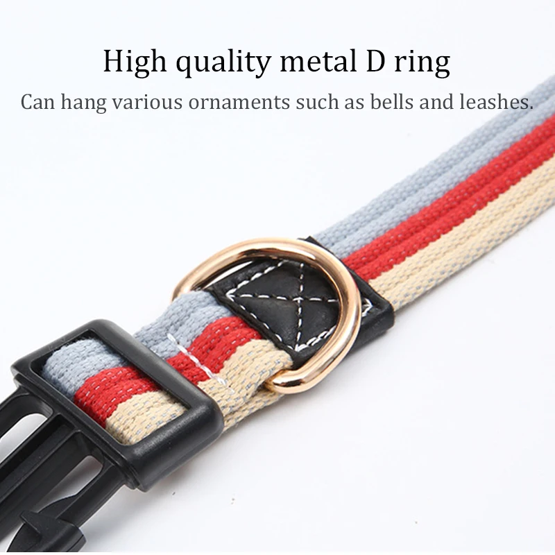 Thick Canvas Pet Leash Collar For Dogs Adjustable Dog Collar and Leash Set Small Medium Large Dogs Tracking Leash Collar