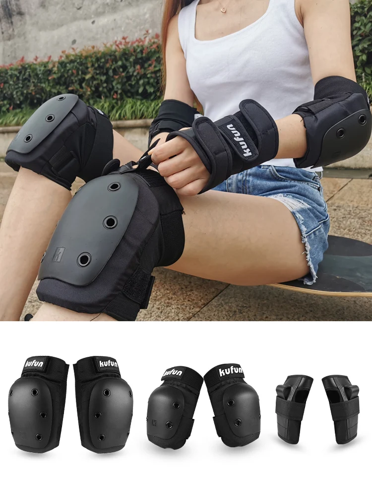 KUFUN Sport Protector Set Knee Elbow Pad Protective Gear Guard Roller Skates Skateboard Skiing Children Boys Girls Men Ladies