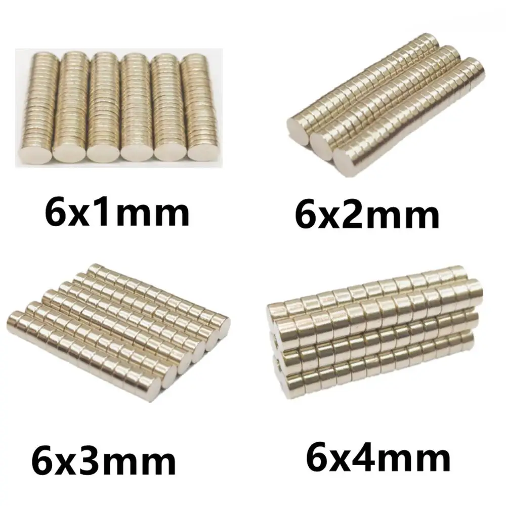 10 20 50 sztuk/partia magnes NdFeB 6*1 6*2 6*3 6*4 N35 magnes tarczowy 6x1 6x2 6x3 6x4 okrągły głośnik magnesy 6mm