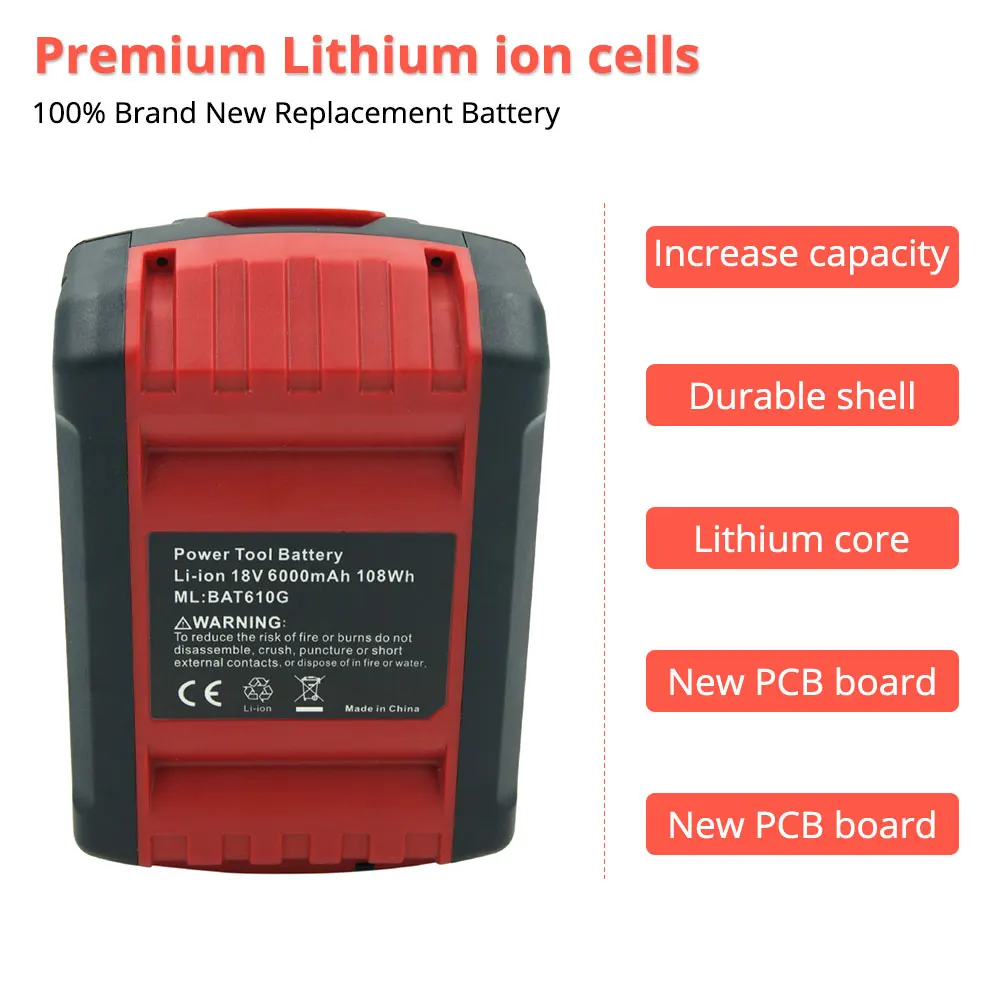2 paczka 18V 6000mAh litowo dla Bosch akumulator akumulator BAT609 BAT610 BAT618 BAT619G BAT622 Batteria