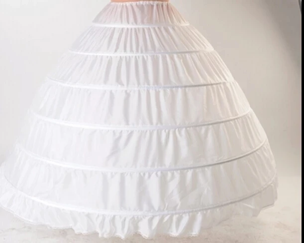 White New 6 Hoops Petticoats Bustle for Ball Gown Wedding Dresses Underskirt Bridal Accessories Bridal Crinolines Skirts