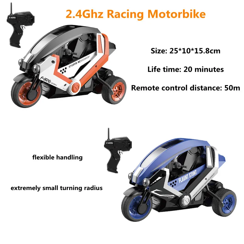 2.4Ghz Racing Motorbike 1:8 Electric Motorcycle 15H/KM Extremely Small Turning Radius Radio Control Car For Boys Gift