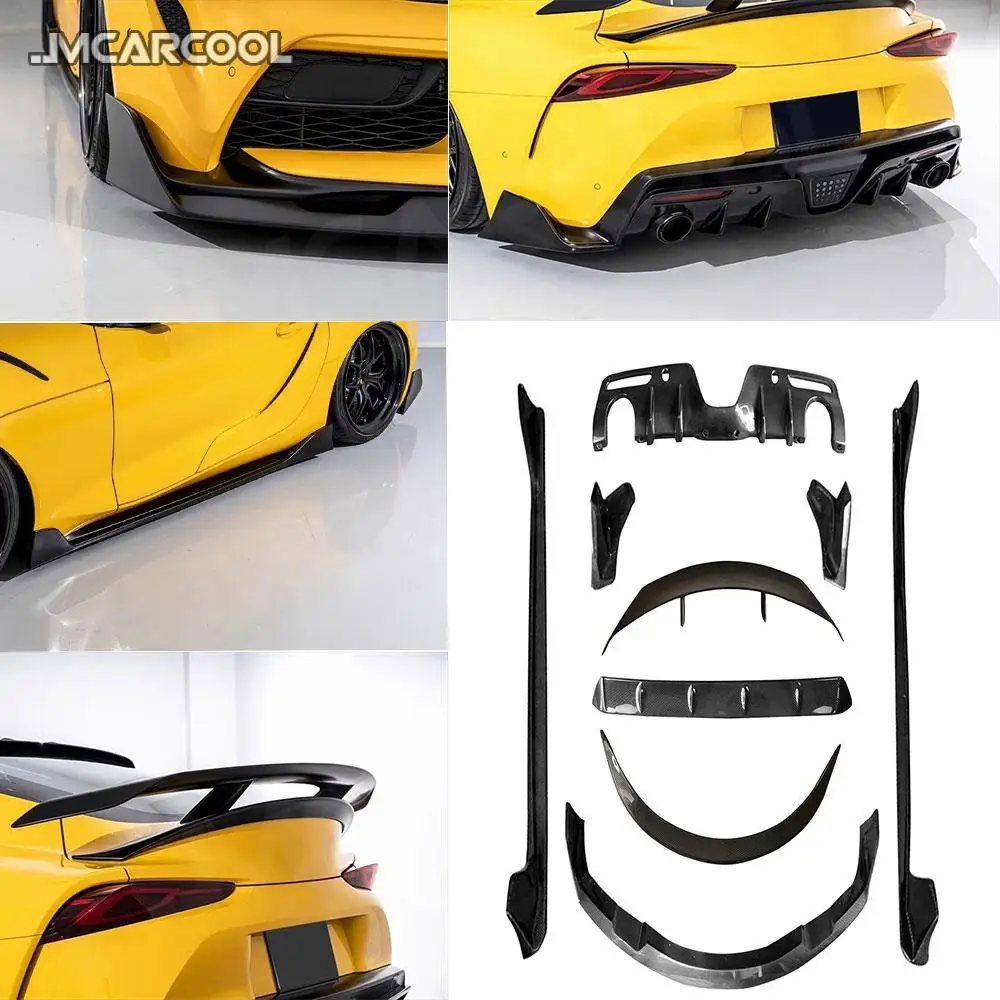 Carbon Fiber Front Bumper Lip Rear Diffuser Side Skirt Spoiler Wing Canard Body Kits Case For Toyota Supra A Style 2019 2020