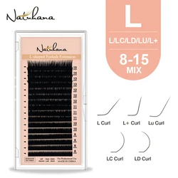 L/l/lc/ld/lu-まつげエクステ,マットブラック,8〜15mm,16列,フェイクミンク,アイメイク