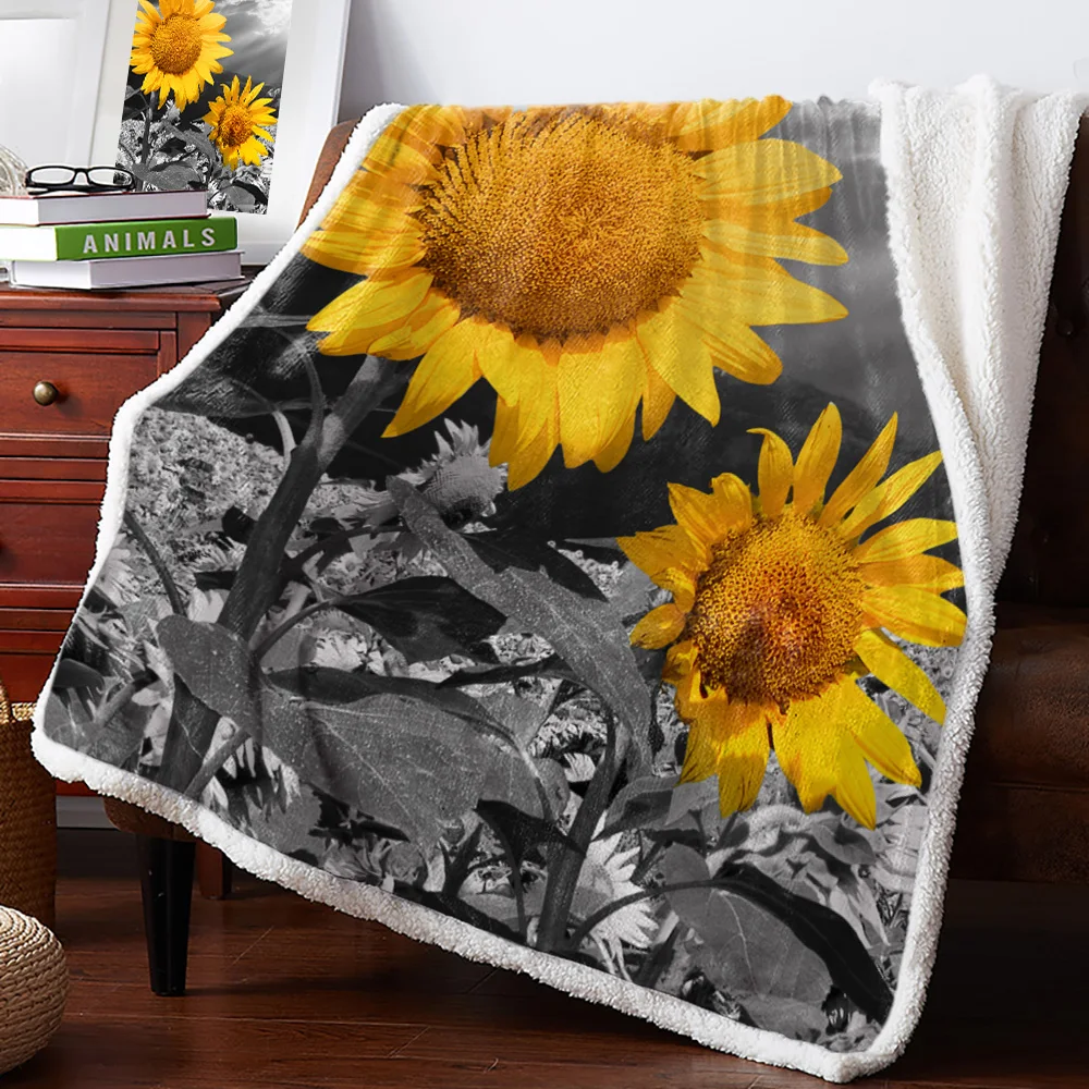 Sunflower Local Color Warm Soft Blanket Office Sofa Plush Blanket Bedspreads Quilt Drop Ship