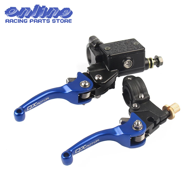 QXMOTOR Logo CNC folding brake lever clutch Lever with front pump Fit Most CRF KLX YZF RMZ Motorcycle Dirt Pit Bike Motorcross