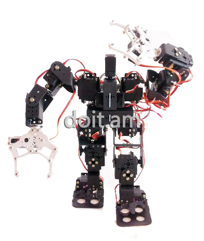 

15DOF Metal Humanoid Robot with 2pcs Metal Robot Claws and 15pcs High Torque Servos DIY RC Robot Maker Learning