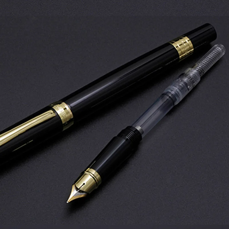 luxury High quality brand HERO 3802 gift Fountain Pen BLACK GOLDEN Retro Office supplies package nib elegante men ink pens