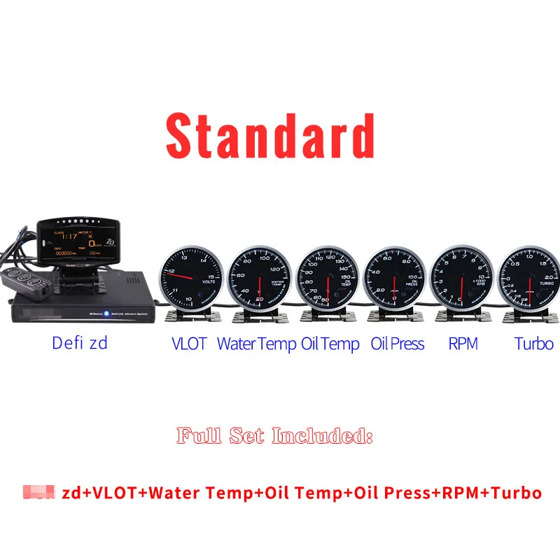 Difi Advance BF Difi Link-systeem zd + 6 meters Volt Watertemperatuur Olietemperatuur Oliedruk Rpm Turbo Boost Gauge