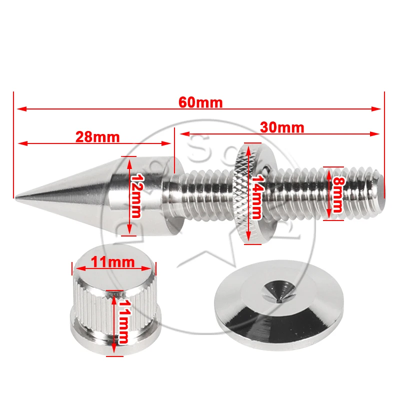 4PCS Pure Copper Electroplate Silvery HiFi Audio Speaker Rack Speaker Shockproof Isolation Stand Feet Cone Base Pads #2