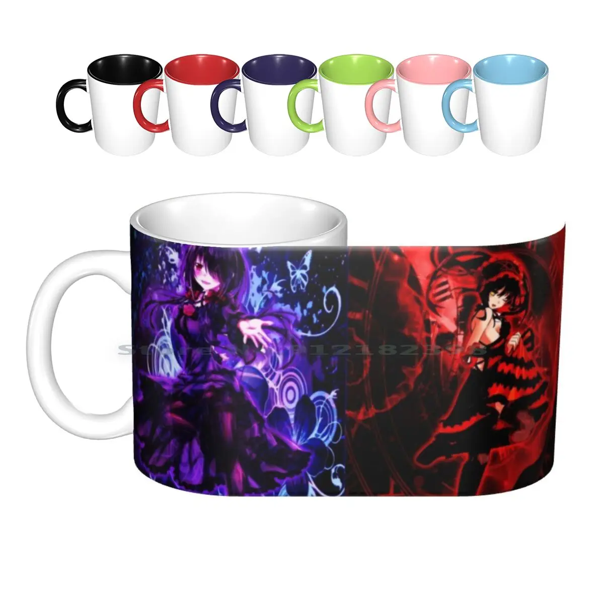 Kurumi Tokisaki-Yandere Ceramic Mugs Coffee Cups Milk Tea Mug Kurumi Tokisaki Once Upon A Time Yandere Waifu Date A Live