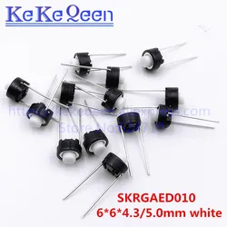 10pcs-50pcs SKRGAED010 ALPS Tact Switch White Black Touch Switch 6*6*4.3mm/6*6*5mm DIP Tactile Push Button Micro Switch