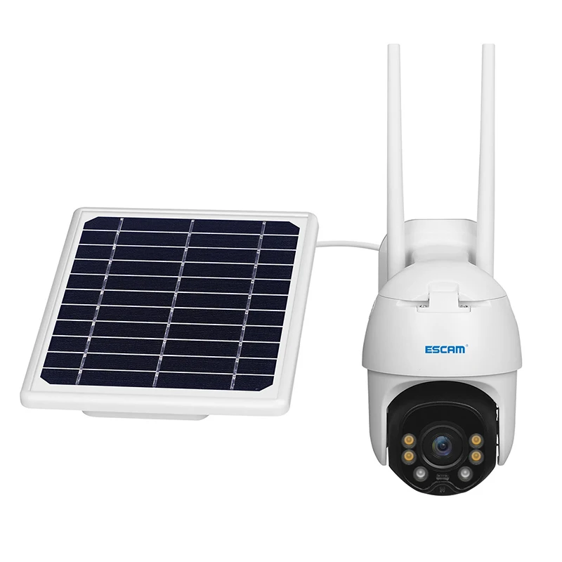 ESCAM HD WiFi IP Camera 1080P With Solar Panel PIR Alarm Full Color Night Vision Two Way Audio Waterproof Outdoor Security Cam