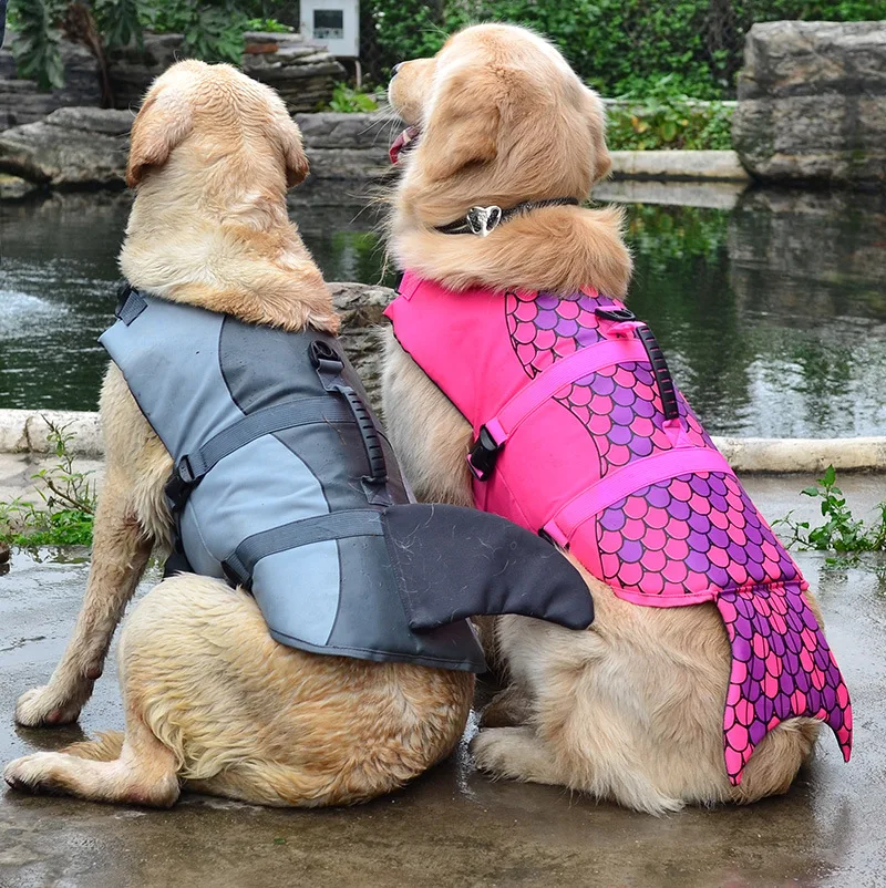 Pet Supplies Dog Swimsuit Transformation Dress Mermaid Princess Life Jacket Labrador Retriever Clothes Dog Clothes