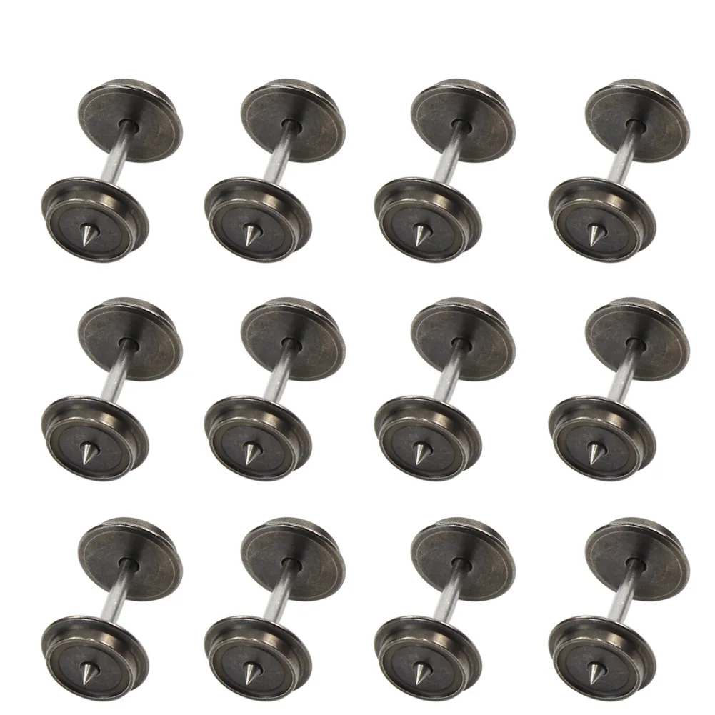 Evemodel 12pcs/24pcs HO Scale 1:87 36" Metal AC Wheelsets for Model Trains Wheel HP0387