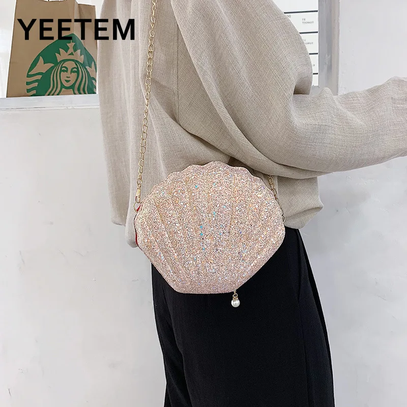 Tas Cangkang Mini Pesta Perjamuan Payet Mutiara Rantai Fashion Tas Dompet Tas Kurir Wanita dan Tas Tangan Desainer Mewah