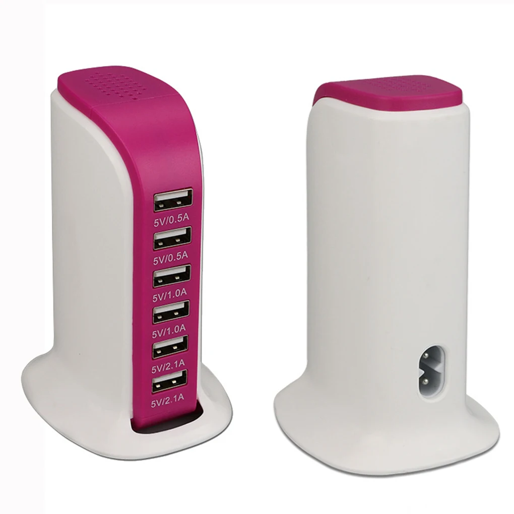 30W Multi 6 Port USB Charger 6A Rapid Charging Station Desktop Hub Connectors Extension Socket Platooninsert Hub Connectors