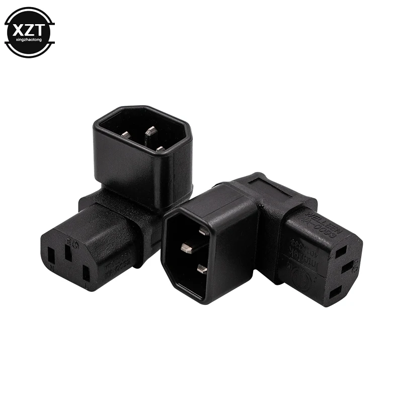 10A 3Pin Iec Connector Down Up 90 Schuine Iec 320 C14 Male Naar C13 Vrouwelijke Power Adapter Ac Plug Voor lcd Led Wall Mount Tv