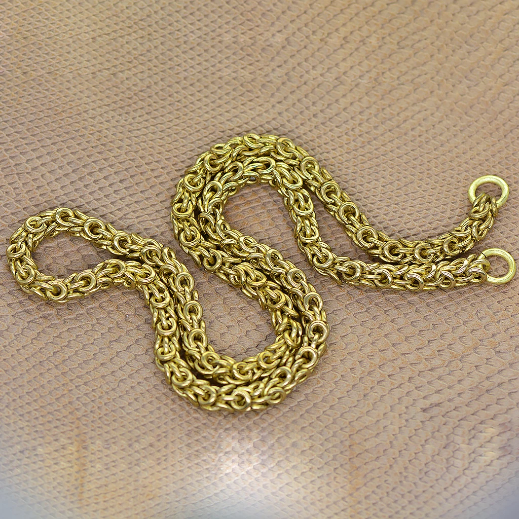viking Punk biker Fine solid brass 6 mm thick Byzantine snake chain necklace wallet jean FOB keychains chain  DIY