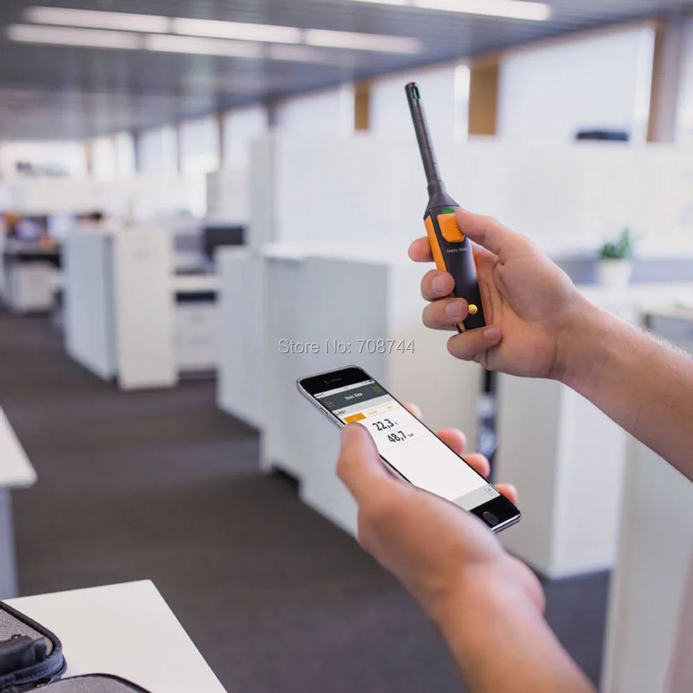 Testo 605i - مقياس درجة الحرارة والرطوبة مع تشغيل الهاتف الذكي 0560 1605