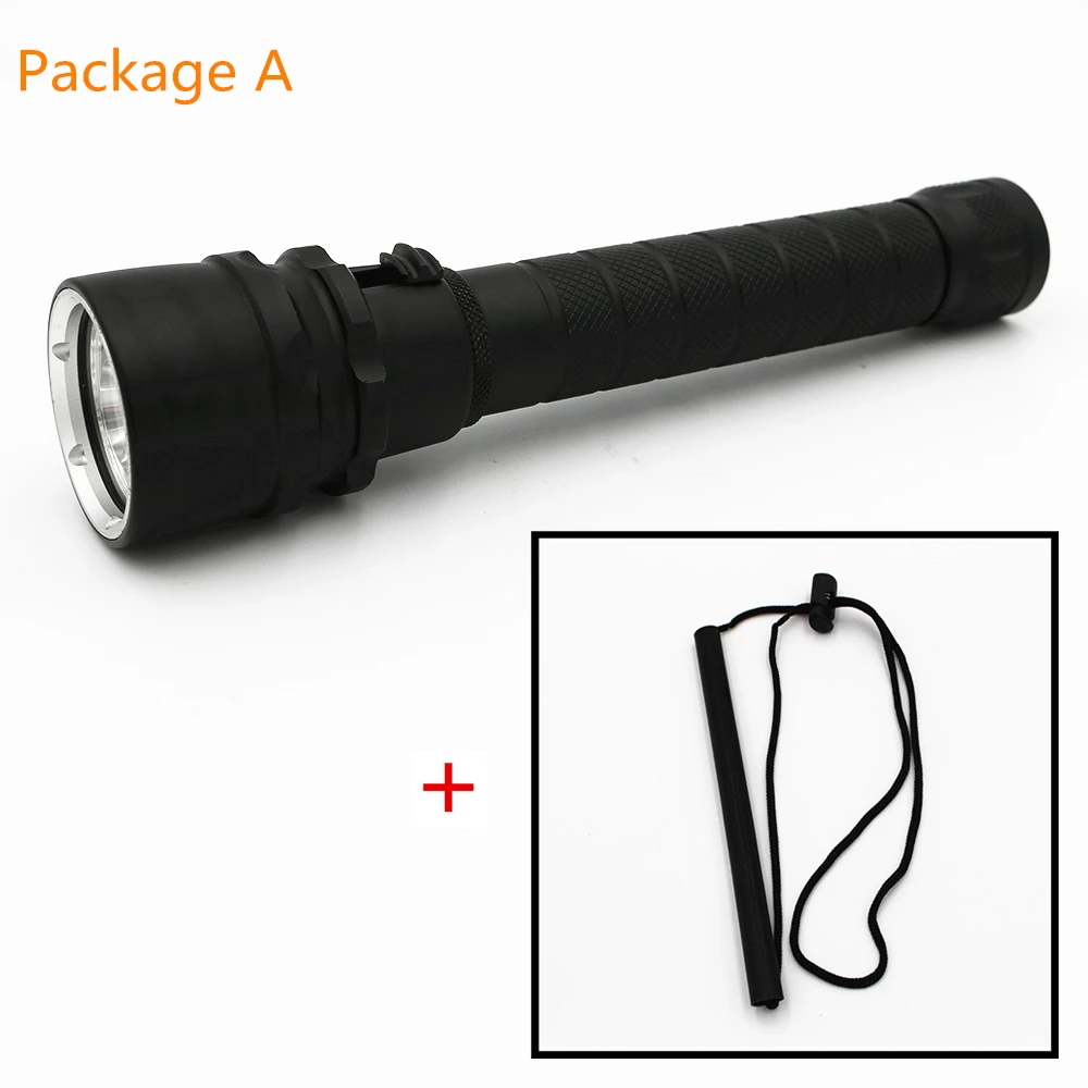 Yellow light Diving flashlight Waterproof dive light 3x T6 LED Underwater hunting torch Tactical 18650 lantern