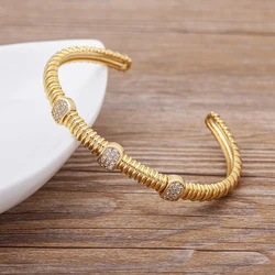 AIBEF New Fashion 8 Styles Punk Copper Zircon Bracelet for Women Crystal Open Cuff Bangles Accessories Jewelry Gift Dropshipping