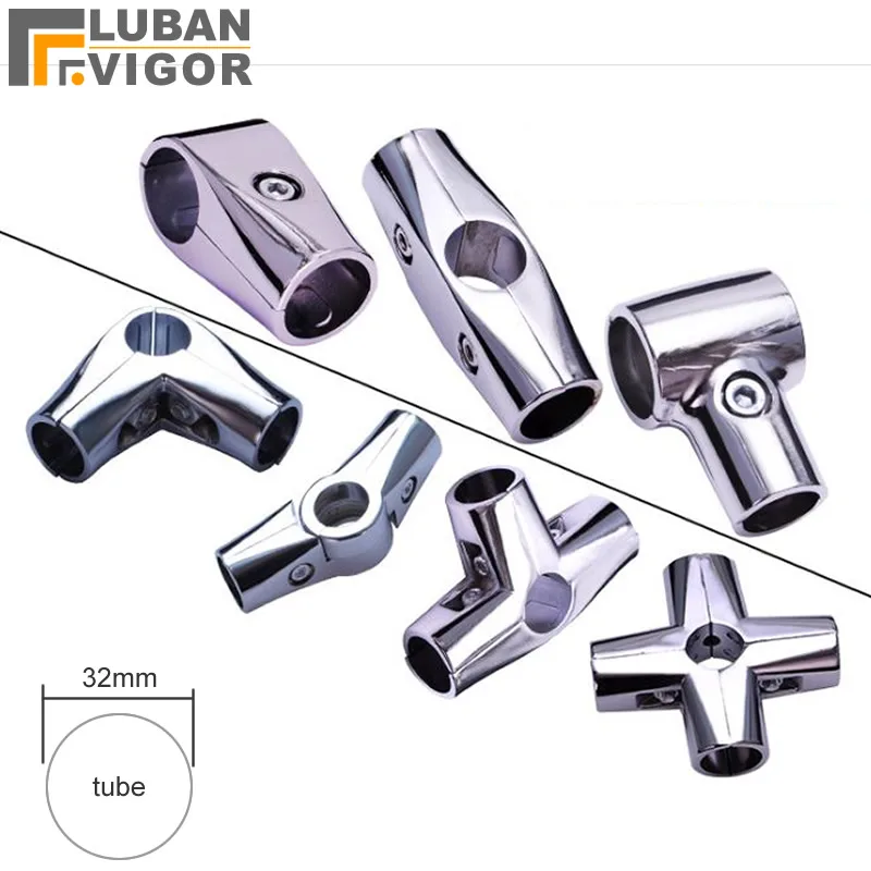 Beautiful Alloy connector for 32mm diameter Stainless steel tube pipe Clothes Display rack clamp fittings easy to install