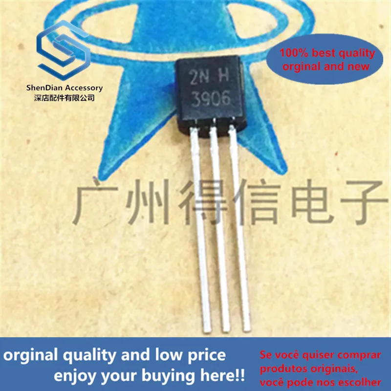 50pcs 100% orginal new 2N3906 3906 Triode copper feet TO-92 real photo