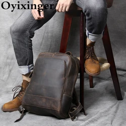 OYIXINGER Men's Luxury Laptop Backpack Original Handmade Laptopc For 14