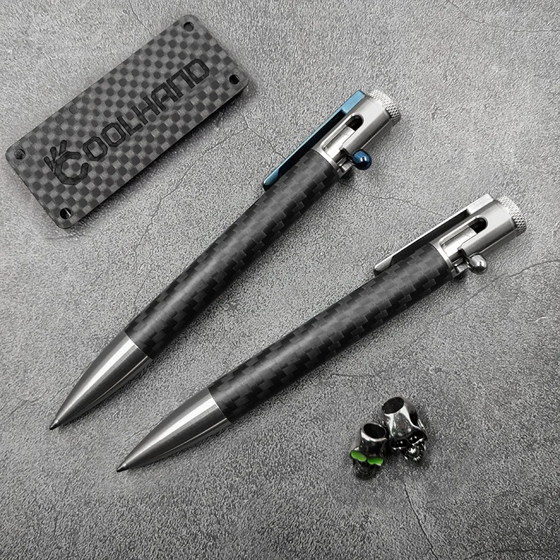 Taktische Bolzen Tragbare EDC Carbon Fiber Zeichen Stift Metall Business High-end-männer Tactical Pen