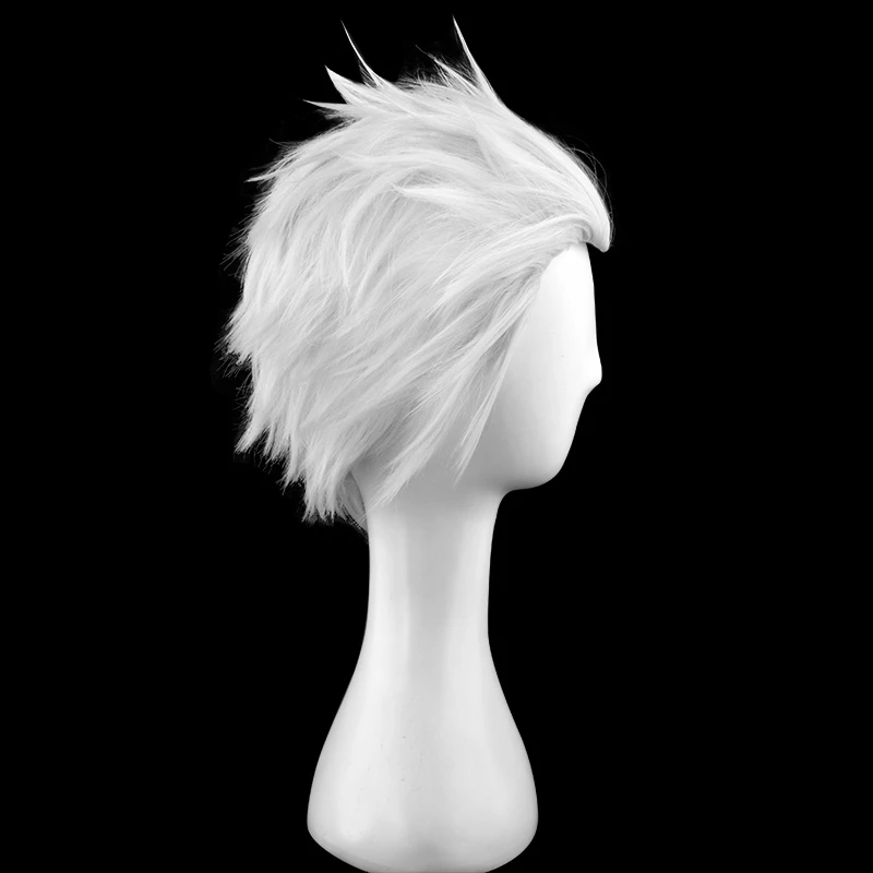 Anime Koutarou Bokuto estilo corto plata blanco fibra de alta temperatura pelo disfraz de fiesta de Halloween peluca Cosplay