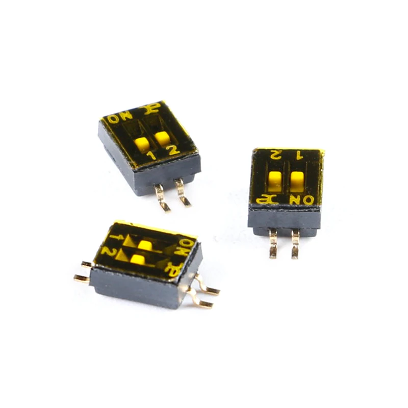 2Pcs SMD SMT Slide Type Switch 1P 2P 3P 4P 5P 6P 8P 10P 1.27mm Position Way DIP Black Pitch Toggle Switch Black Snap Switch