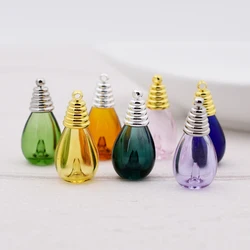 2pieces SNASAN Drop Colored Glass Bottle Necklace Pendant Earrings Charms Diffuser Perfume Refillable Jewelry Making Materials