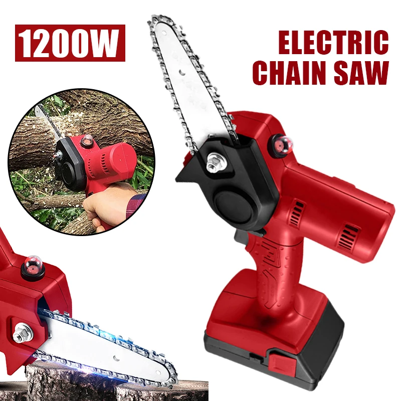 New 1200W Cordless Mini One-Hand Saw Woodworking Electric Chain Saw Wood Cutter Tool