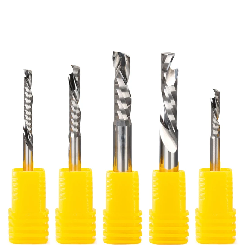 5pcs Up Down Cut 3.175/4/5/6/8/10mm Solid Carbide CNC Endmill Compression Wood Tungsten One Flute End Milling Cutter Tool Bit