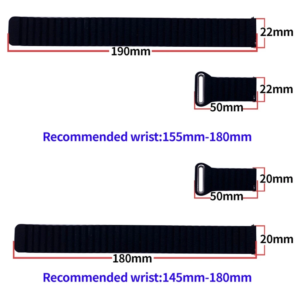 20/22mm Magnetic Leather Watchband for Samsung Galaxy Watch 4 3 41/45mm Wrist Strap for Galaxy 42/46mm Active 2 Watch Bracelet