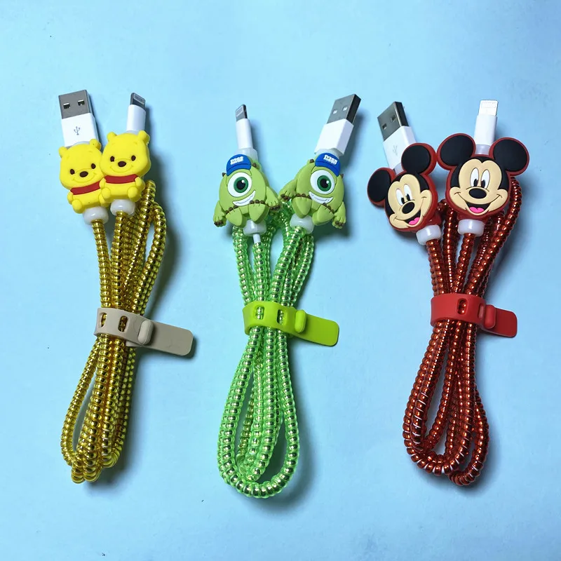 Cartoon Disney Kabel Wickler Set USB Ladegerät Kabel Protector Für Apple IPhone Für Samsung Xiaomi Huawei Kabel Schützen Dekoration