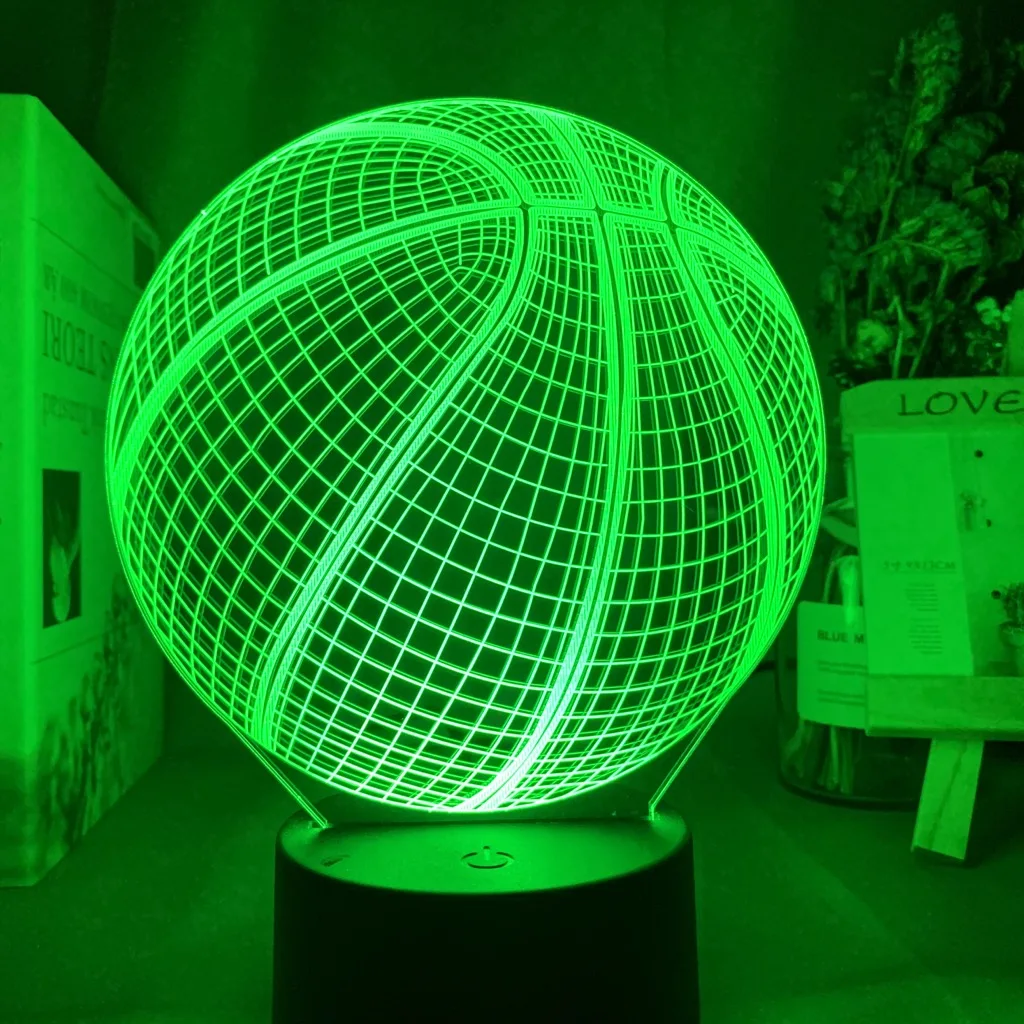 Dropshipp 3d Illusion Night Lamp Basketball Ball Hologram Acrylic Nightlight for Room Decor Unique Gift for Student Bedroom led