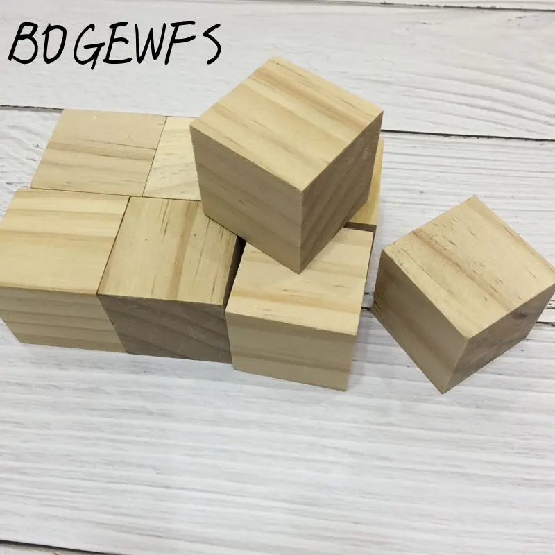 

16PCS Unfinished 4cm Square pine Blocks diy craft toy blocks unfinished wooden blocks Baby Shower Decorating Cubes