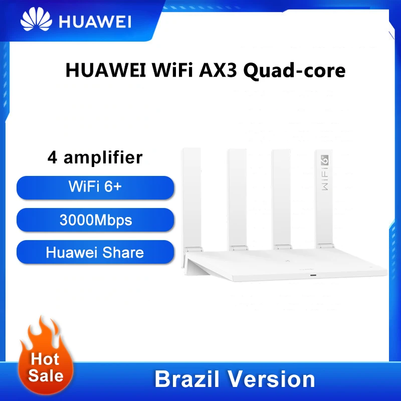 Originele Brazilië Versie Huawei Wifi Ax3 Vier Versterkers Wifi 6 + Draadloze Router Wifi 6 + Repeater 3000 Mbps Nfc Dual Core