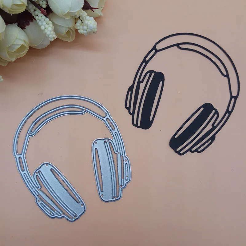 

Headset Music Popular Fashion Die New Cutting Dies Scrapbooking Dies Metal Embossing Stamps and die for Card Making DIY