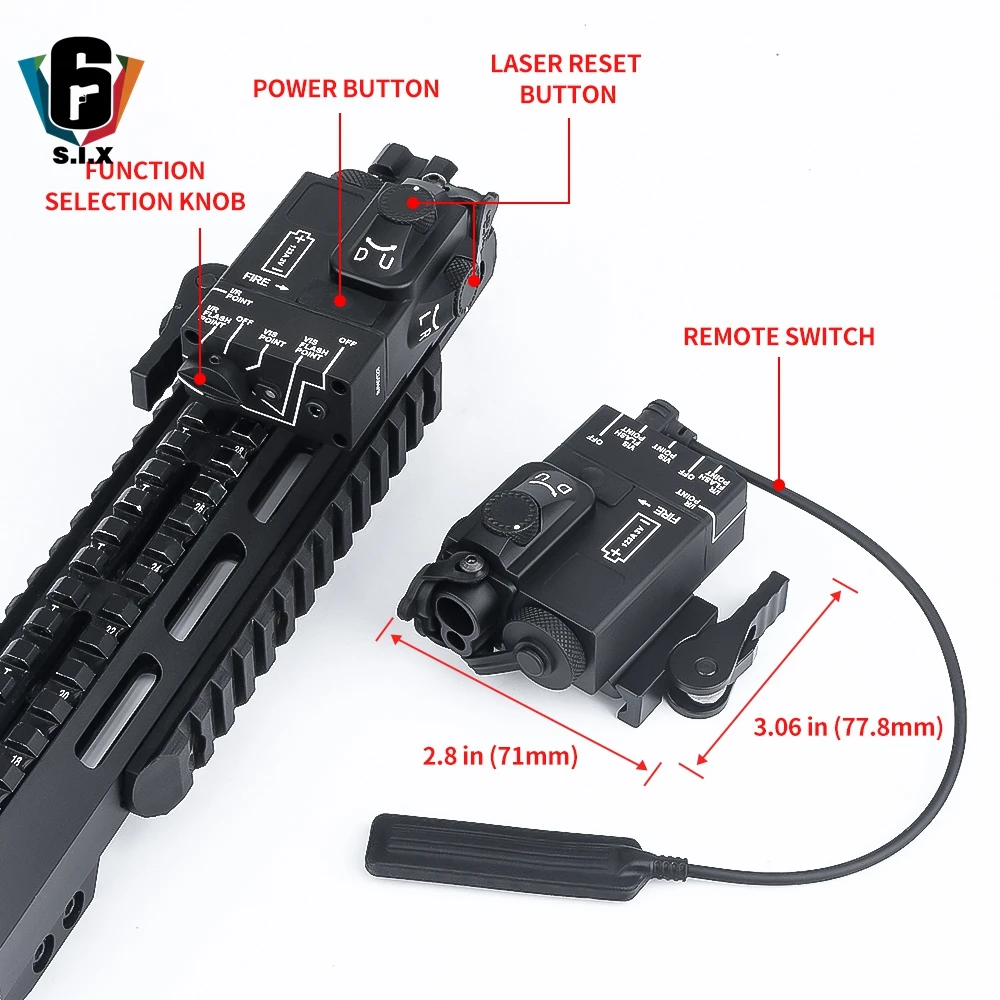 Tactical Metal DBAL Mini Blue Laser Strobe / IR Laser Strobe torcia da caccia per 20mm Rail DBAL arma Light