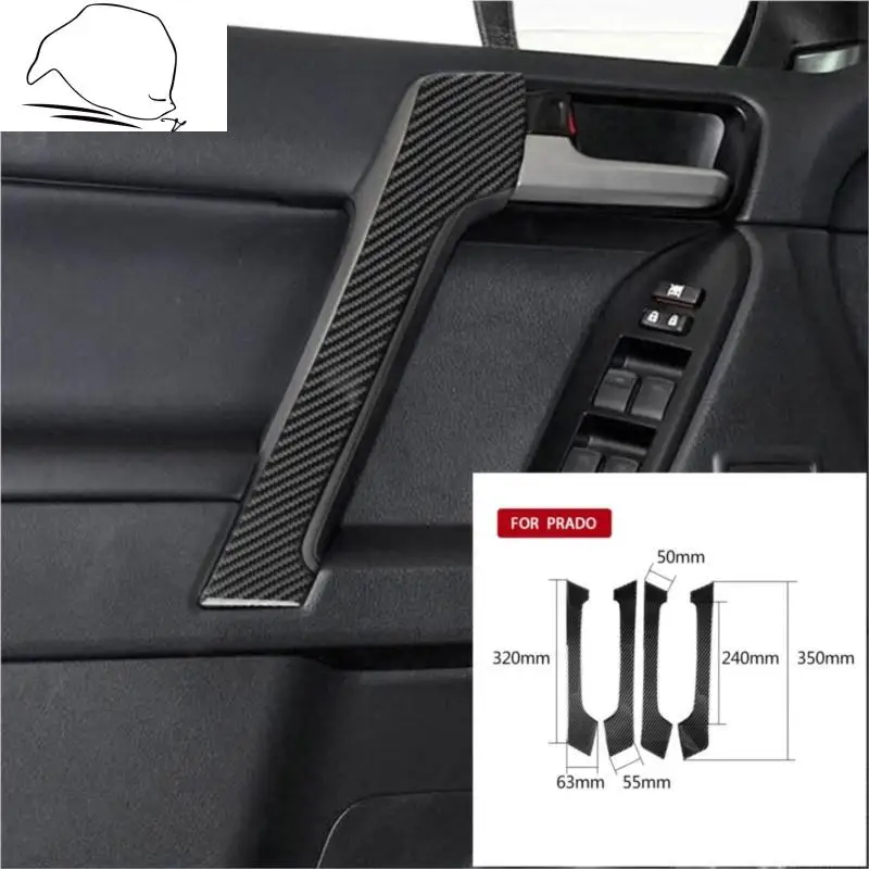 

For Toyota Land Cruiser Prado LC150 FJ150 2010-2018 Carbon Fiber Car Door handle Cover Trim Door armrest Frame Sticker Decals