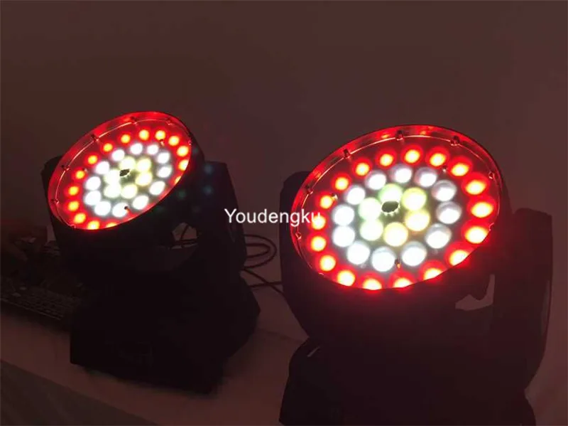 2pcs with case RGBWA UV 6in1 Lyre LED 36*18w Zoom Moving Heads Circle Control DJ moving head zoom LED wash ktv stage club lights