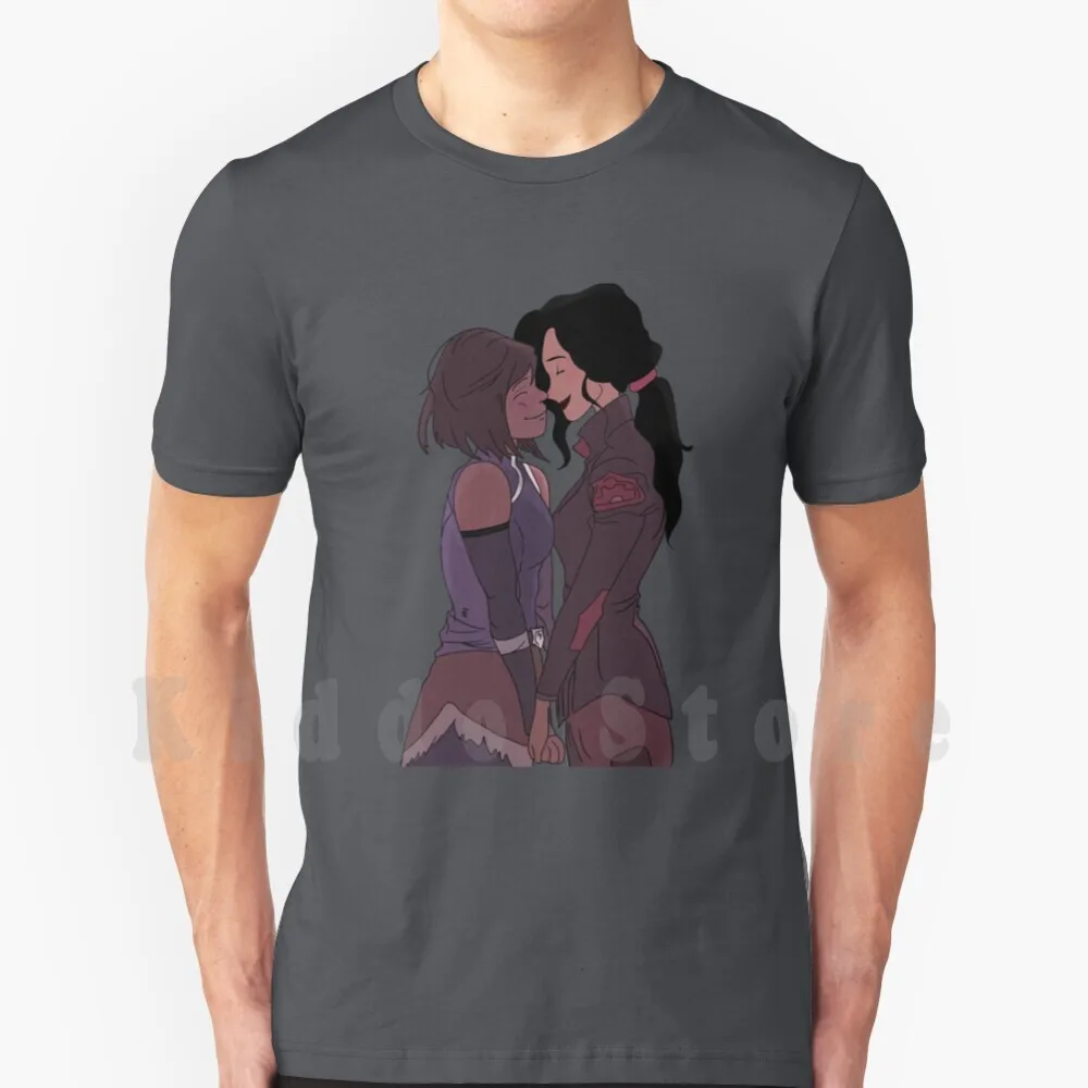 Korrasami T Shirt Print For Men Cotton New Cool Tee Lok The Last Airbender Korra Asami Mako Bolin Pabu Naga Zhu Li Aang